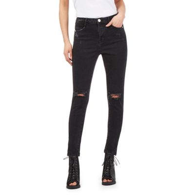 H! by Henry Holland Black ripped super skinny jeans